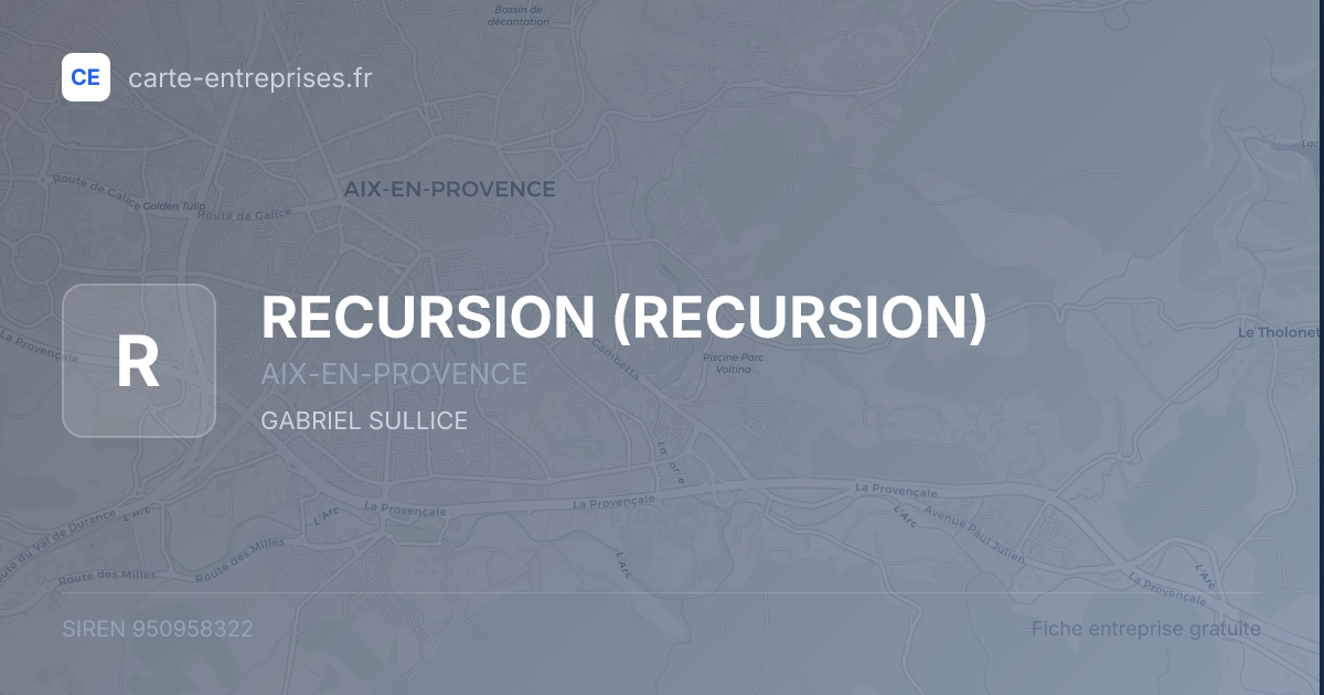 RECURSION — 950958322 — fiche entreprise