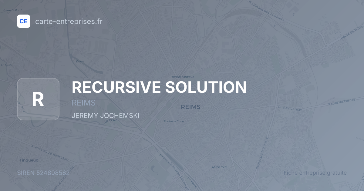 RECURSIVE SOLUTION — 524898582 — fiche entreprise