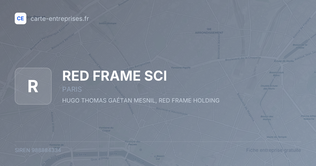RED FRAME SCI — 988884334 — fiche entreprise