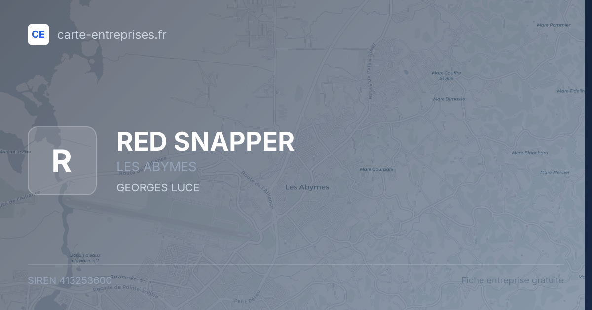 RED SNAPPER — 413253600 — fiche entreprise