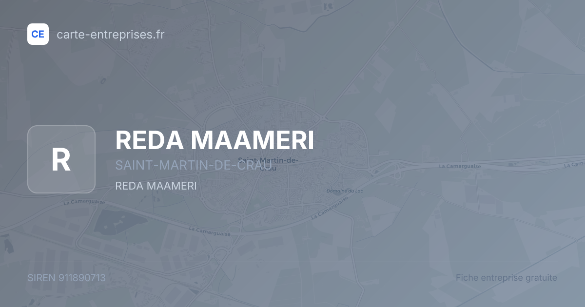 REDA MAAMERI — 911890713 — fiche entreprise