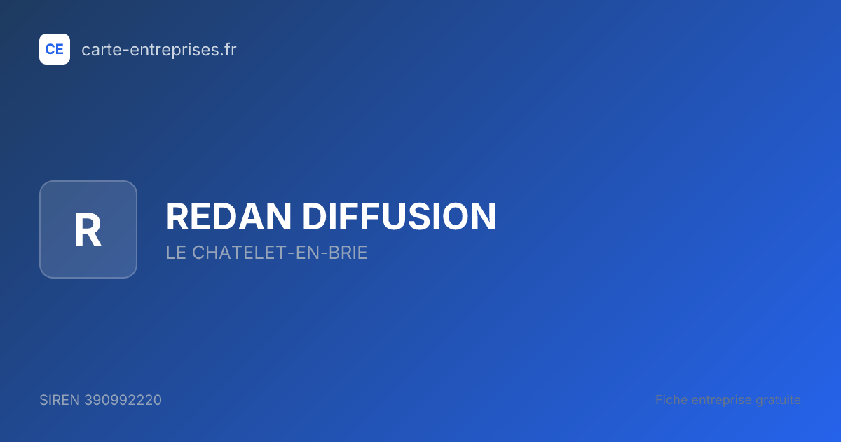 REDAN DIFFUSION — 390992220 — fiche entreprise