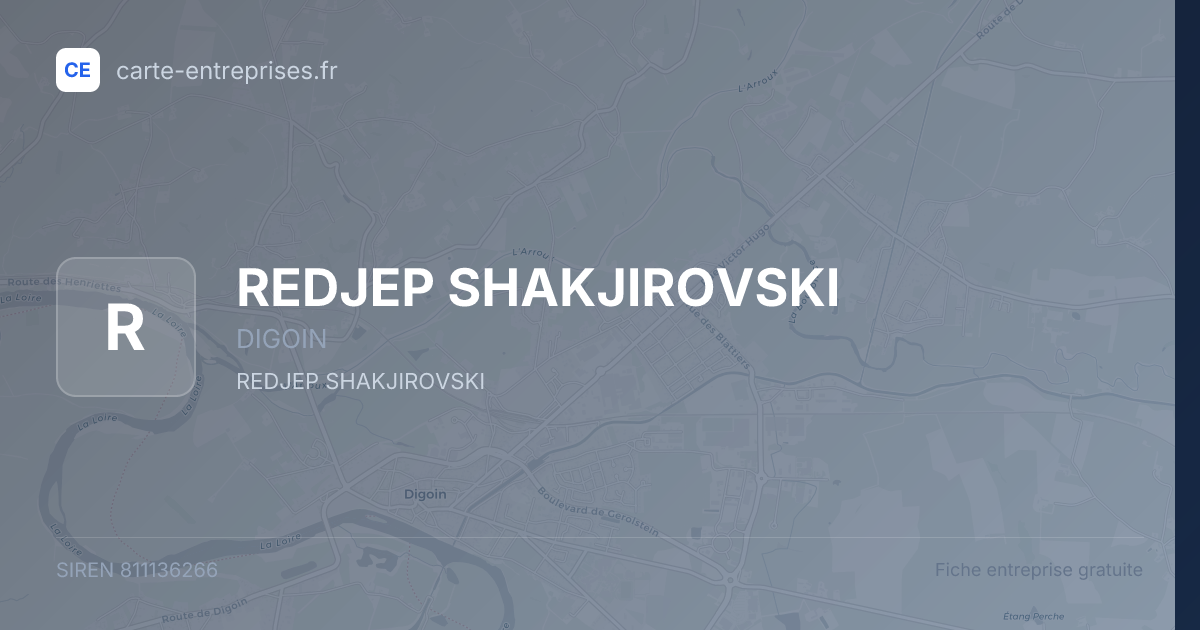 REDJEP SHAKJIROVSKI — 811136266 — fiche entreprise