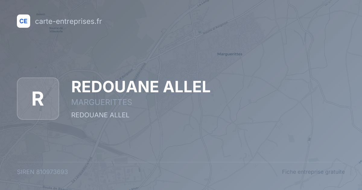 REDOUANE ALLEL — 810973693 — fiche entreprise