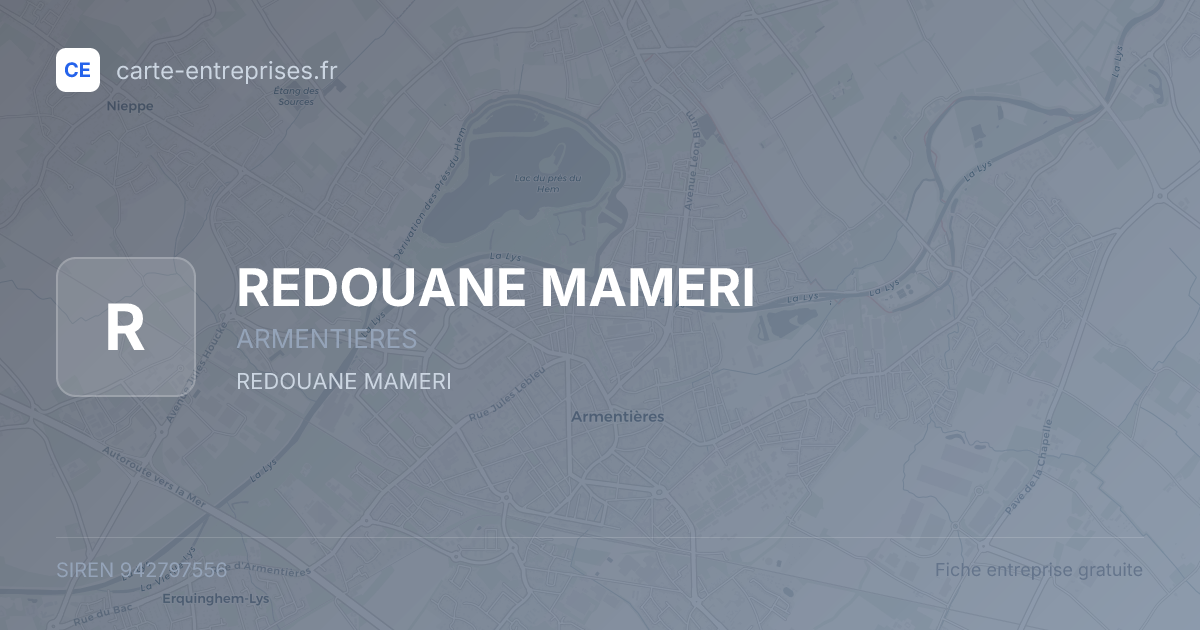 REDOUANE MAMERI — 942797556 — fiche entreprise
