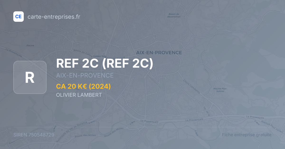 REF 2C — 750548729 — fiche entreprise