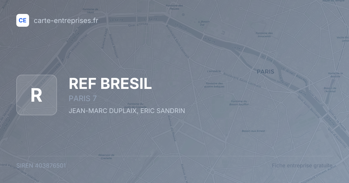 REF BRESIL — 403876501 — fiche entreprise