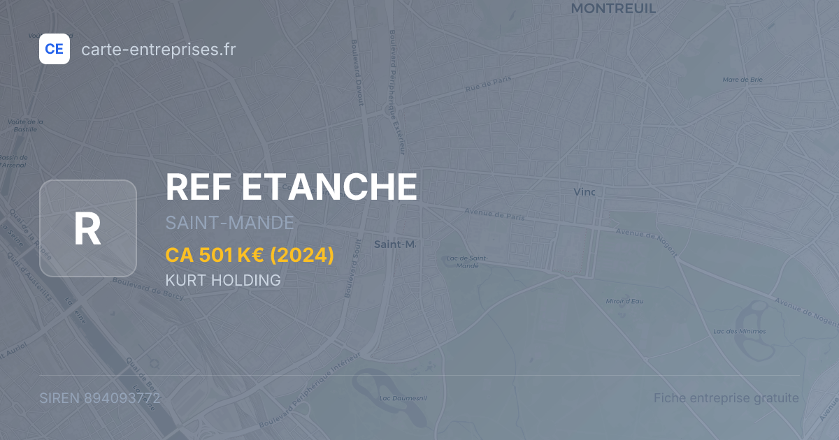 REF ETANCHE — 894093772 — fiche entreprise