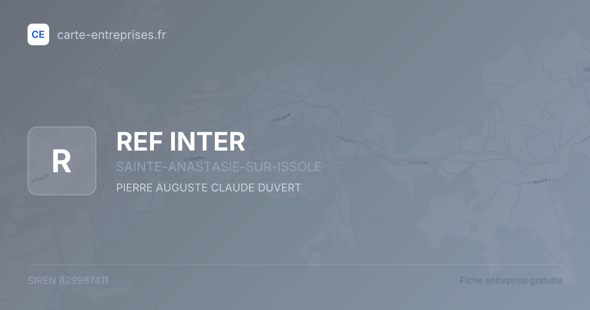 REF INTER — 829987411 — fiche entreprise