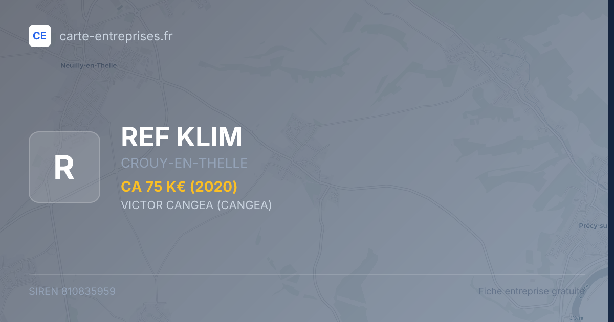 REF KLIM — 810835959 — fiche entreprise