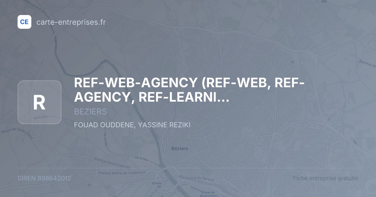 REF-WEB-AGENCY (REF-WEB, REF-AGENCY, REF-LEARNING) (RWA) — 898642012 — fiche entreprise