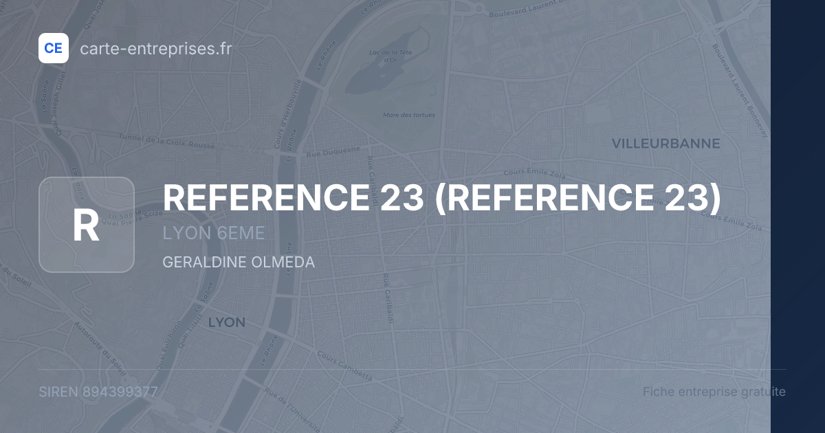 REFERENCE 23 — 894399377 — fiche entreprise
