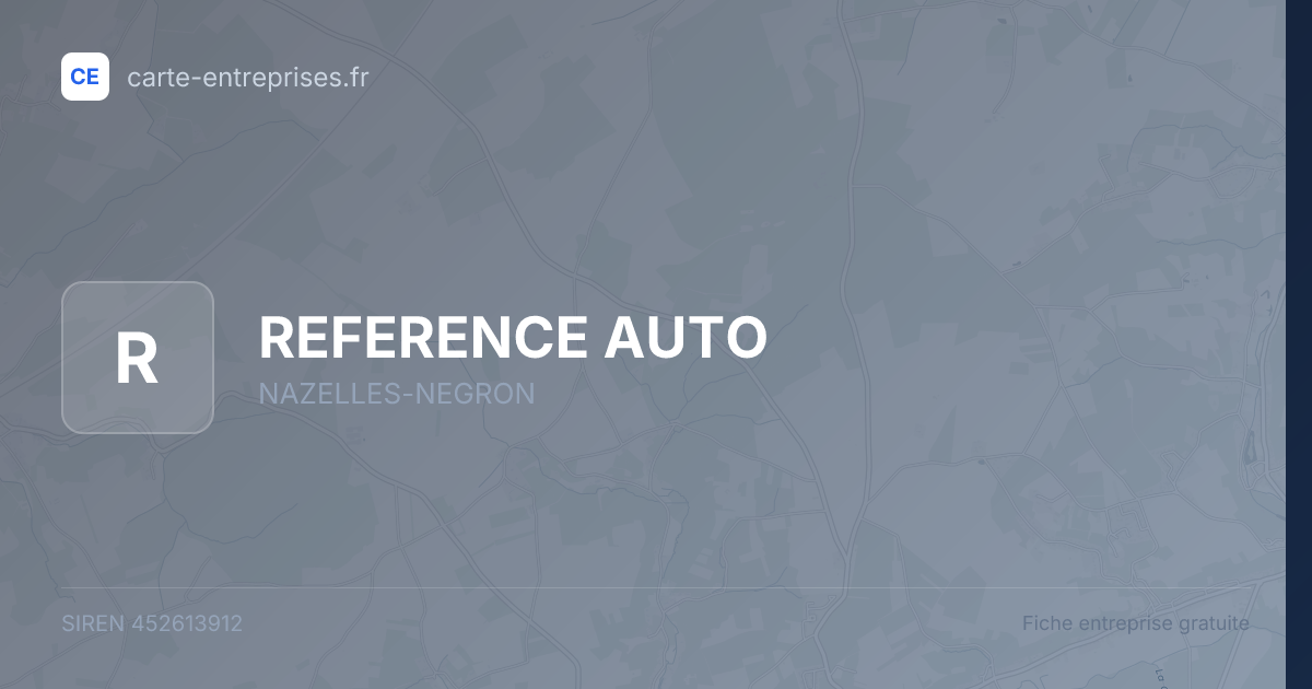 REFERENCE AUTO — 452613912 — fiche entreprise