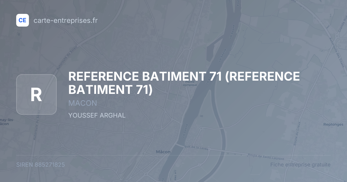 REFERENCE BATIMENT 71 — 885271825 — fiche entreprise