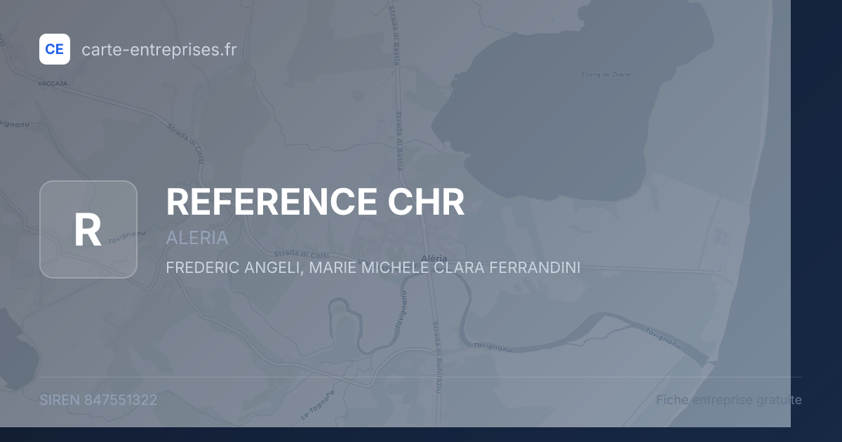 REFERENCE CHR — 847551322 — fiche entreprise