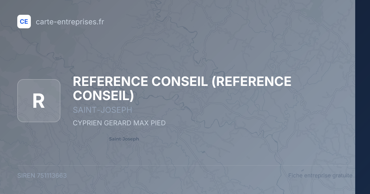 REFERENCE CONSEIL — 751113663 — fiche entreprise