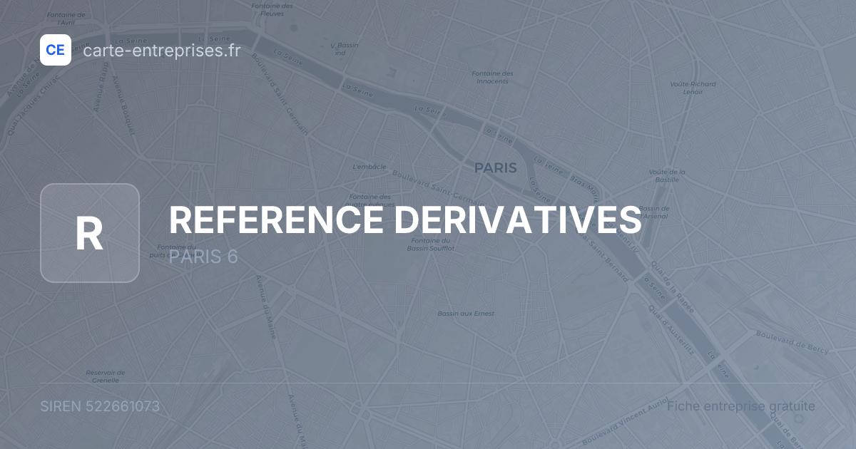 REFERENCE DERIVATIVES — 522661073 — fiche entreprise