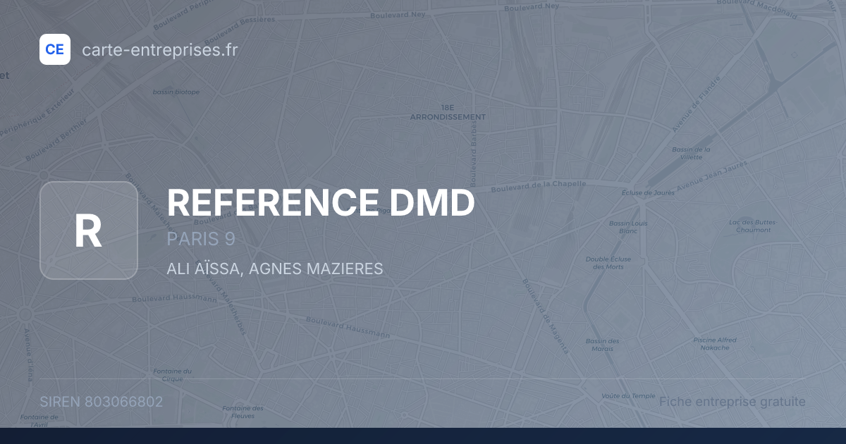 REFERENCE DMD — 803066802 — fiche entreprise