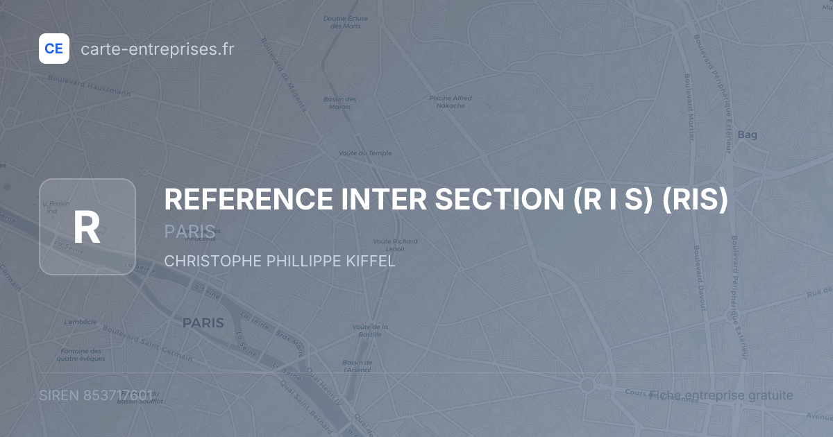 REFERENCE INTER SECTION (R I S) (RIS) — 853717601 — fiche entreprise