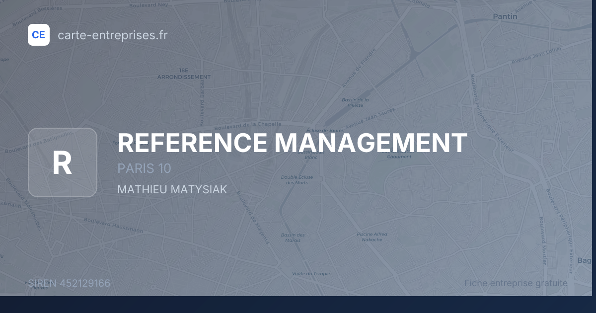 REFERENCE MANAGEMENT — 452129166 — fiche entreprise