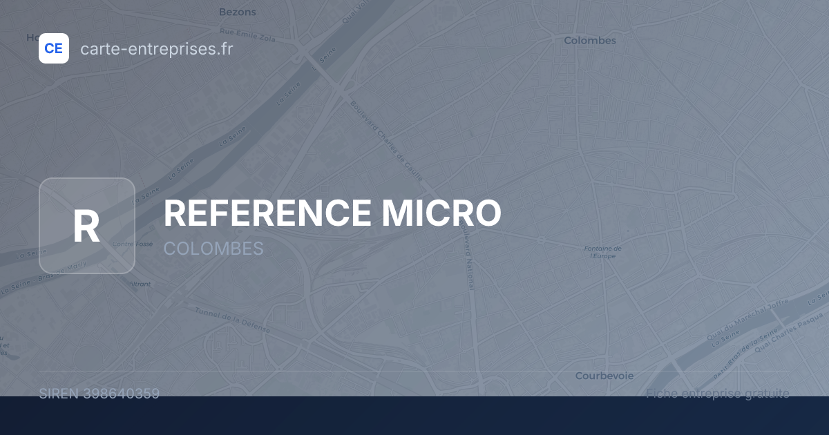 REFERENCE MICRO — 398640359 — fiche entreprise