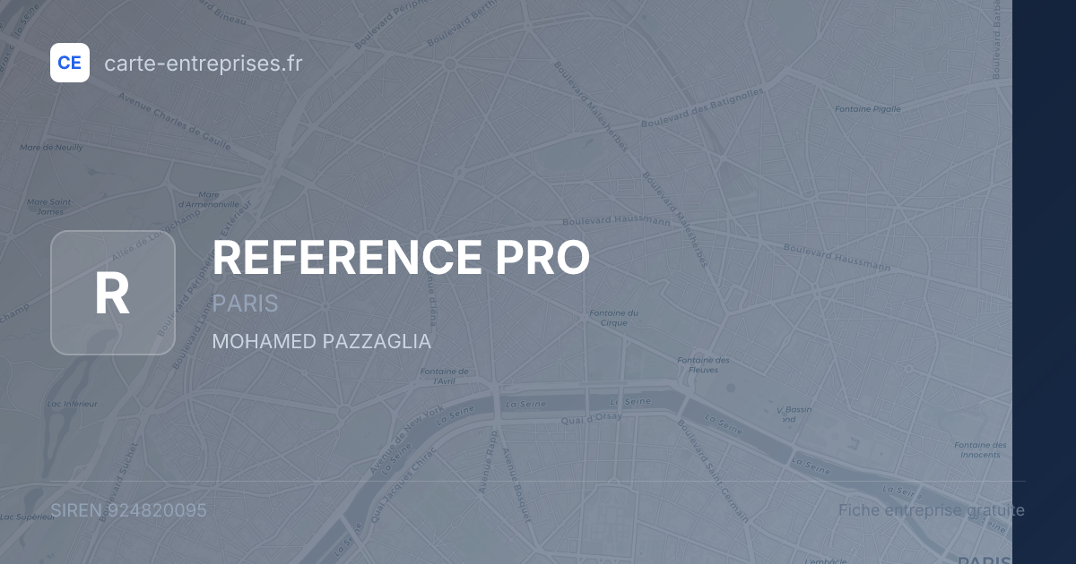 REFERENCE PRO — 924820095 — fiche entreprise