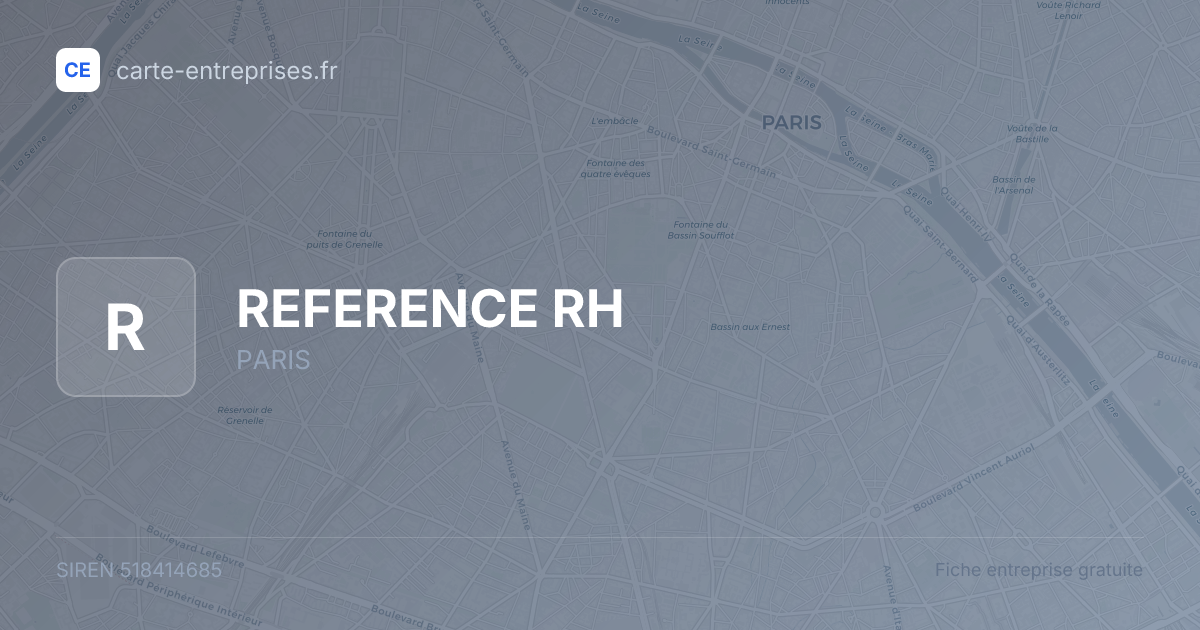 REFERENCE RH — 518414685 — fiche entreprise