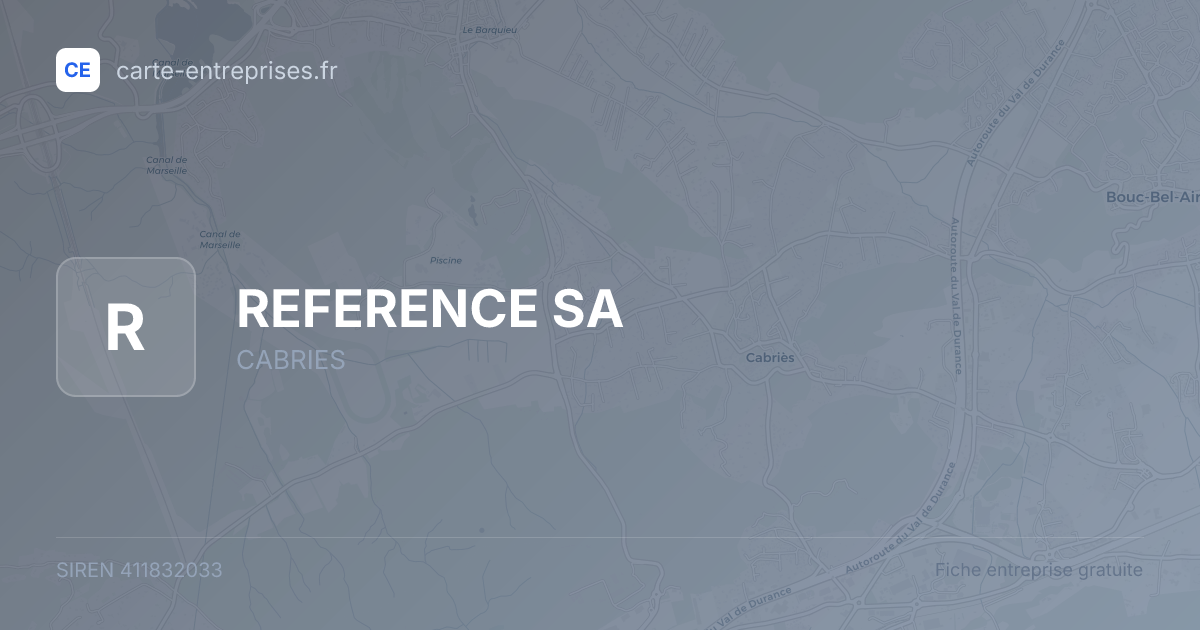 REFERENCE SA — 411832033 — fiche entreprise