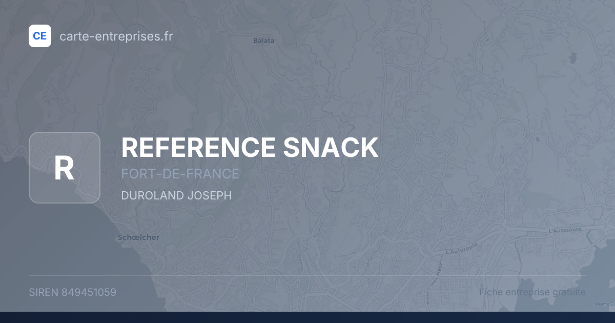 REFERENCE SNACK — 849451059 — fiche entreprise
