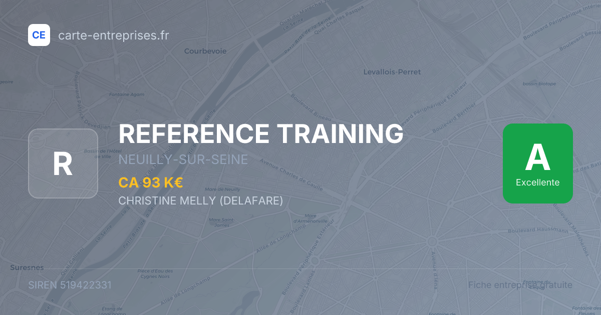 REFERENCE TRAINING — 519422331 — fiche entreprise