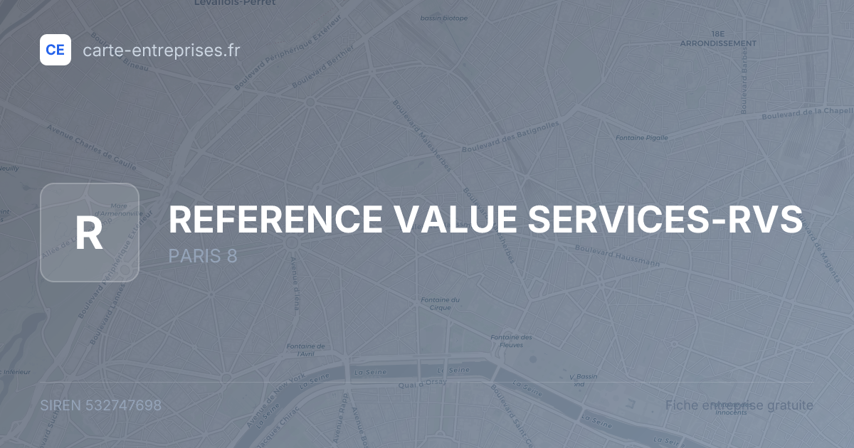 REFERENCE VALUE SERVICES-RVS — 532747698 — fiche entreprise