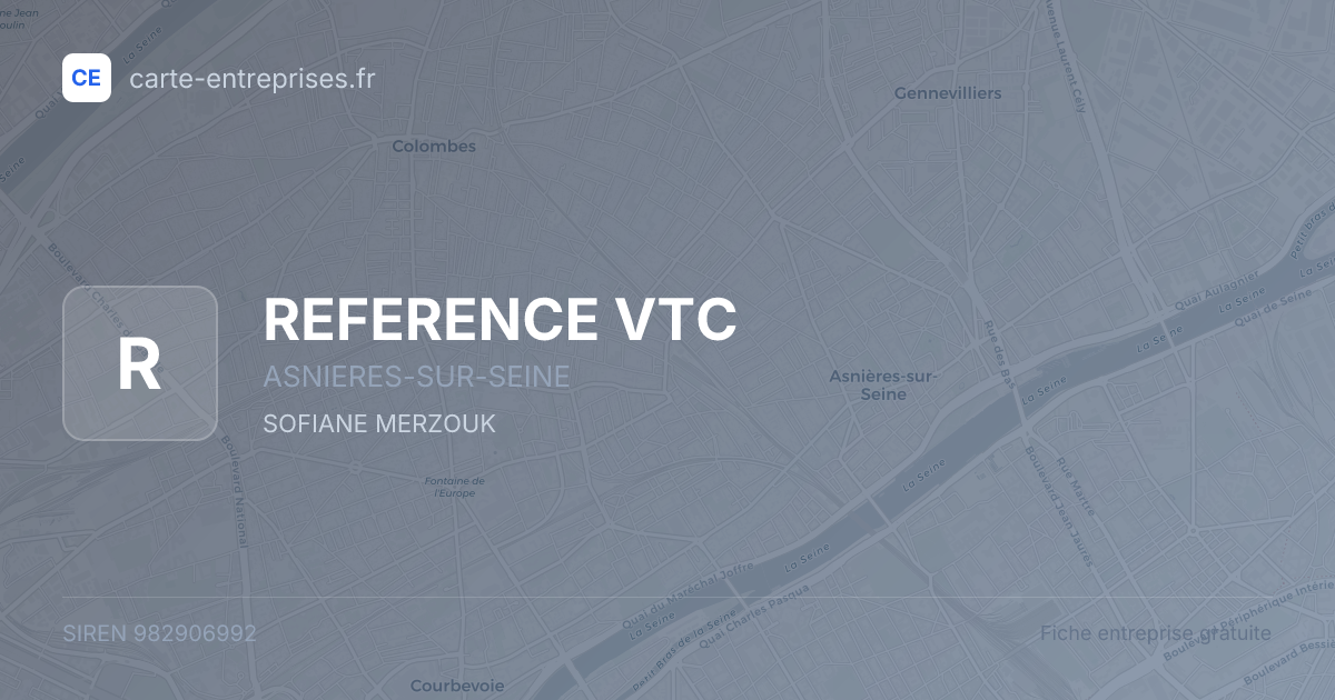 REFERENCE VTC — 982906992 — fiche entreprise