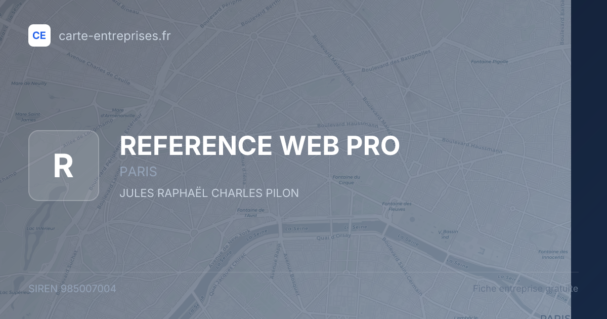 REFERENCE WEB PRO — 985007004 — fiche entreprise