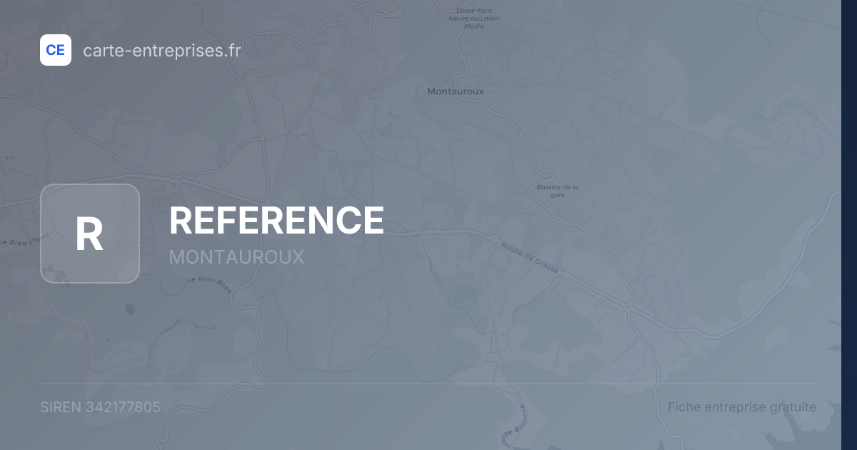 REFERENCE — 342177805 — fiche entreprise
