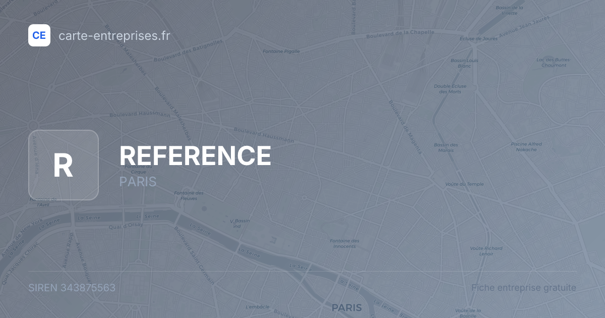 REFERENCE — 343875563 — fiche entreprise