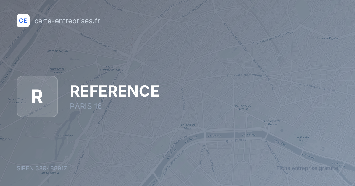 REFERENCE — 389488917 — fiche entreprise