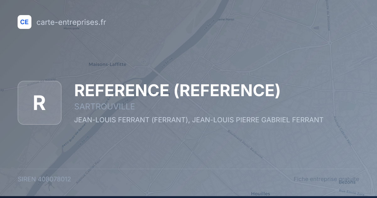 REFERENCE — 408078012 — fiche entreprise