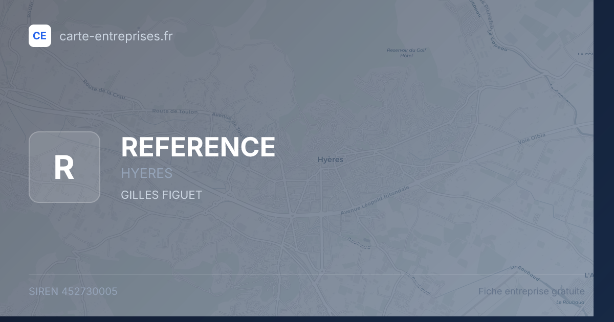 REFERENCE — 452730005 — fiche entreprise