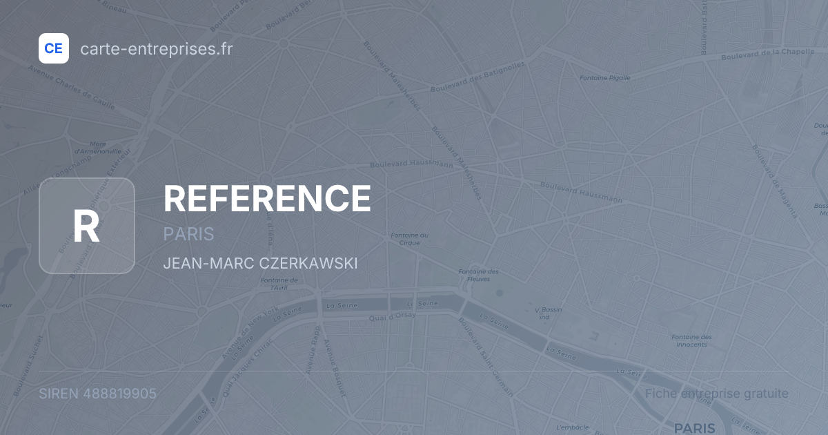 REFERENCE — 488819905 — fiche entreprise