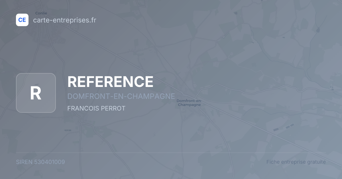 REFERENCE — 530401009 — fiche entreprise