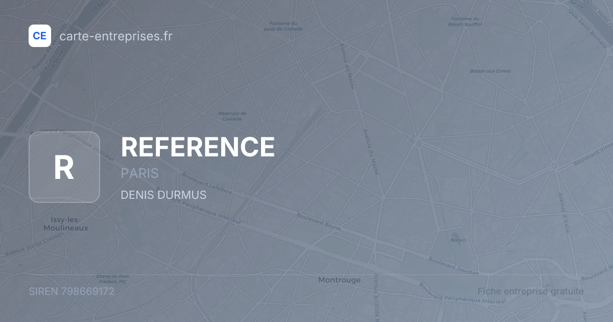 REFERENCE — 798669172 — fiche entreprise