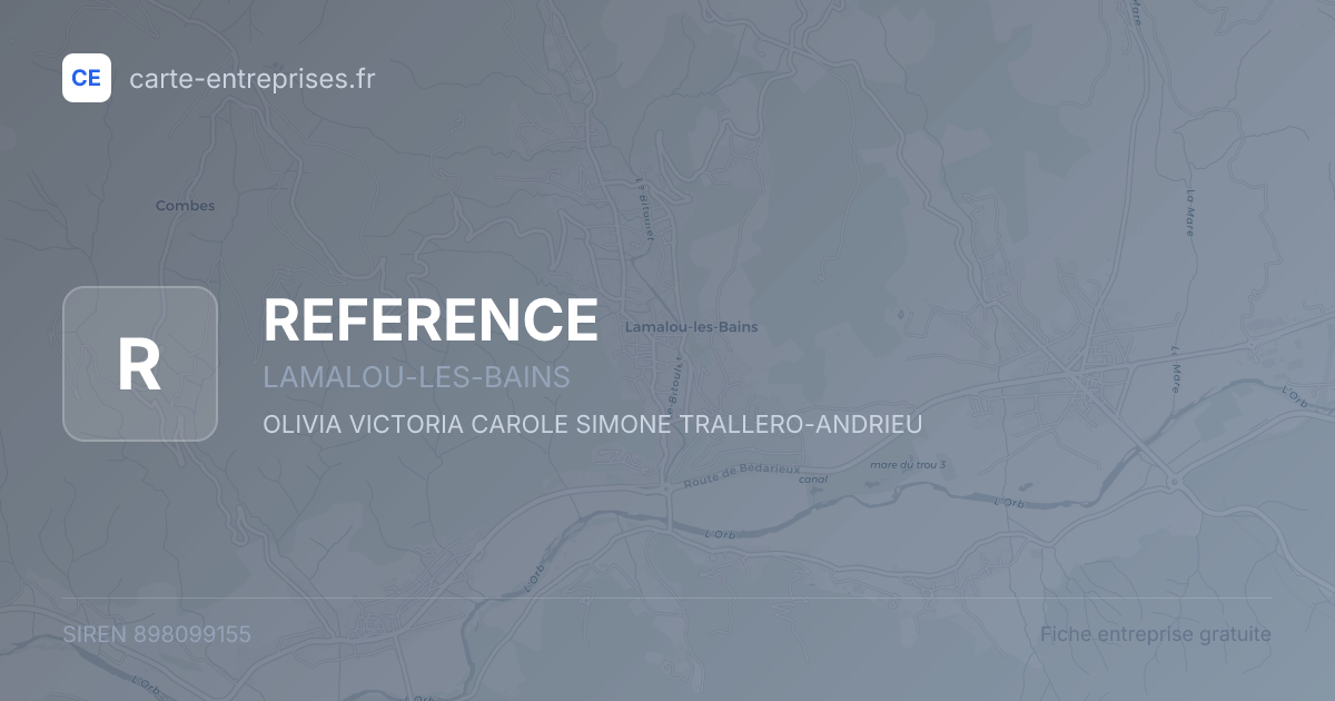 REFERENCE — 898099155 — fiche entreprise