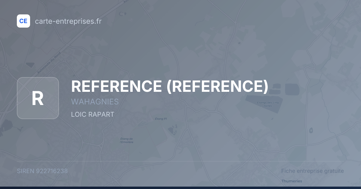 REFERENCE — 922716238 — fiche entreprise