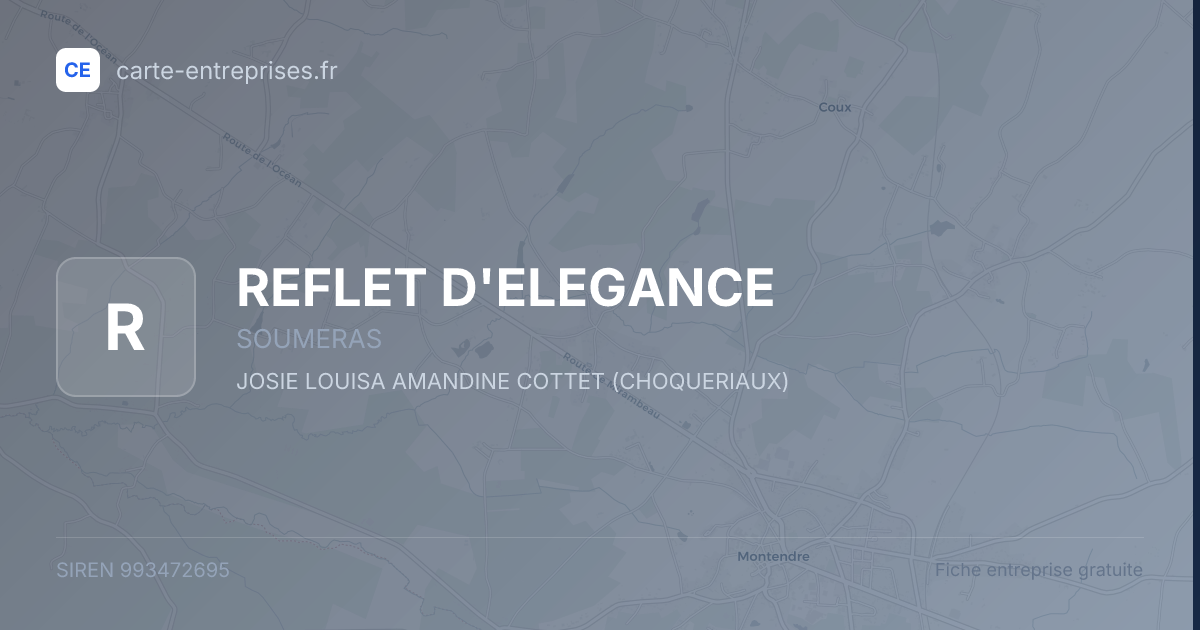 REFLET D'ELEGANCE — 993472695 — fiche entreprise