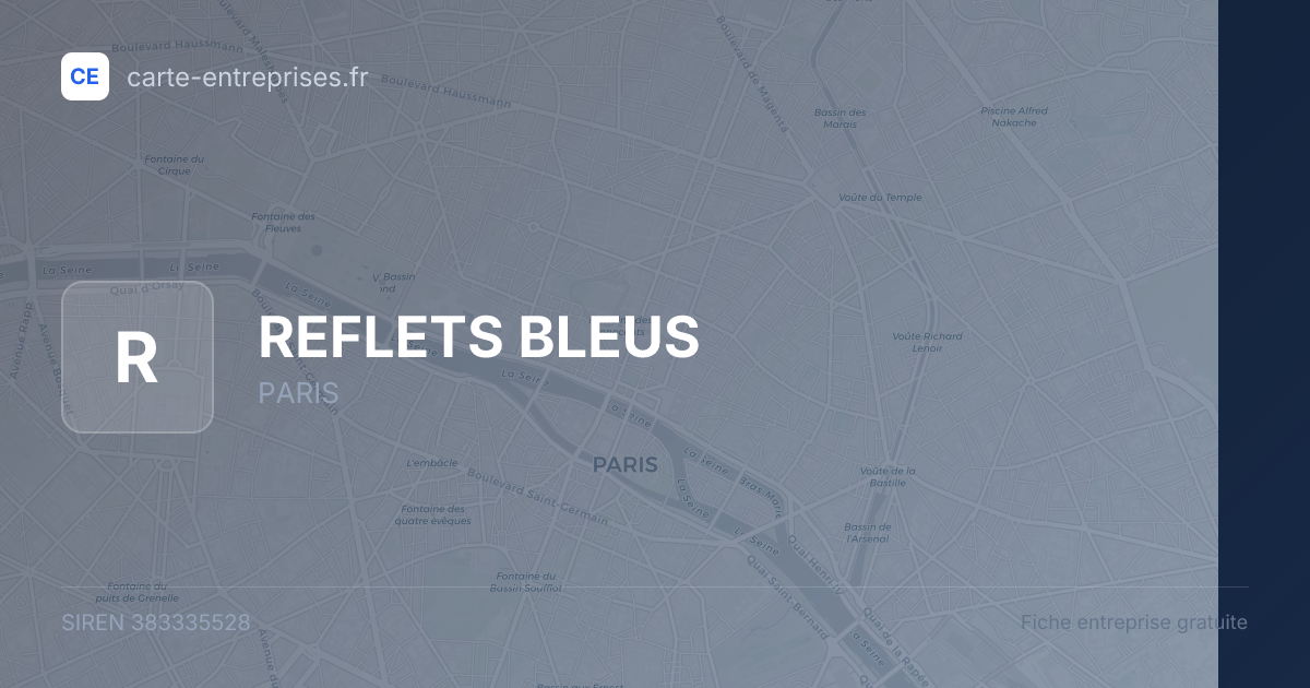 REFLETS BLEUS — 383335528 — fiche entreprise