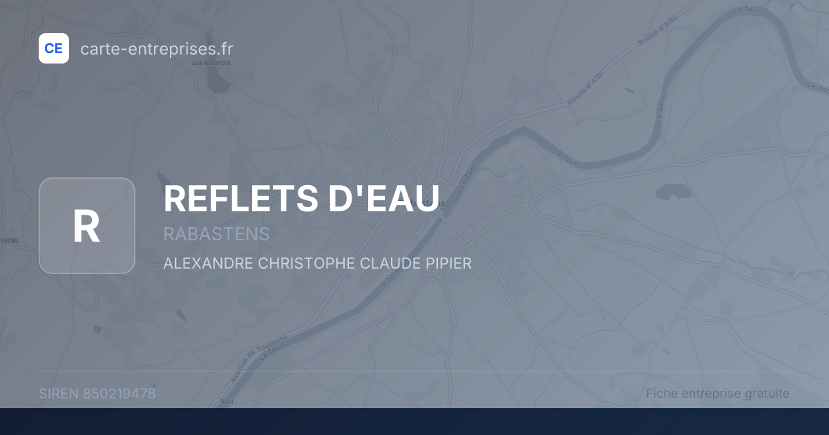 REFLETS D'EAU — 850219478 — fiche entreprise