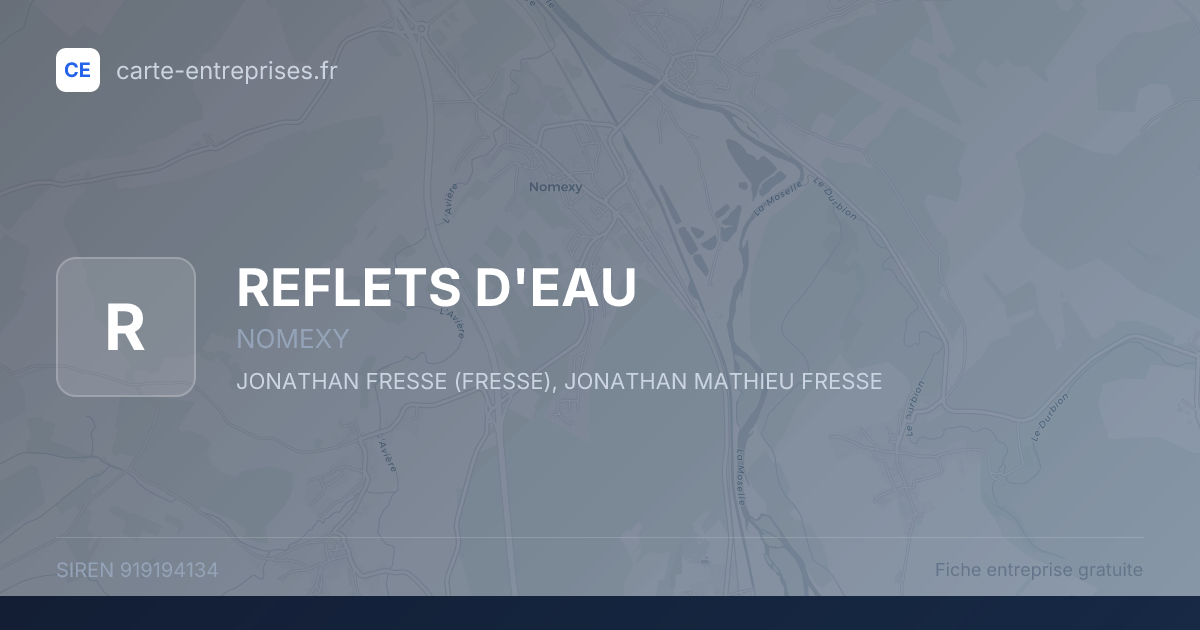REFLETS D'EAU — 919194134 — fiche entreprise