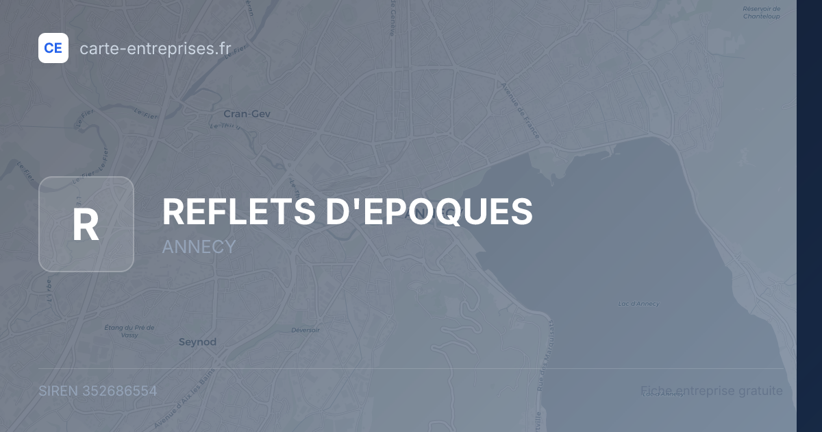 REFLETS D'EPOQUES — 352686554 — fiche entreprise