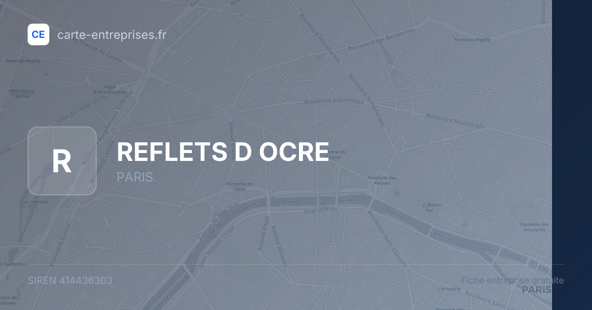 REFLETS D OCRE — 414436303 — fiche entreprise