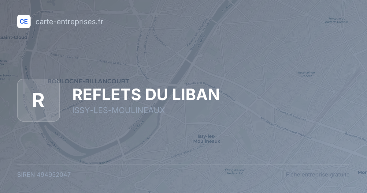 REFLETS DU LIBAN — 494952047 — fiche entreprise